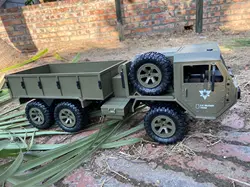 Heavy duty large 45CM military truck, full-time six wheel drive remote control model, electric six wheel drive climbing vehicle,