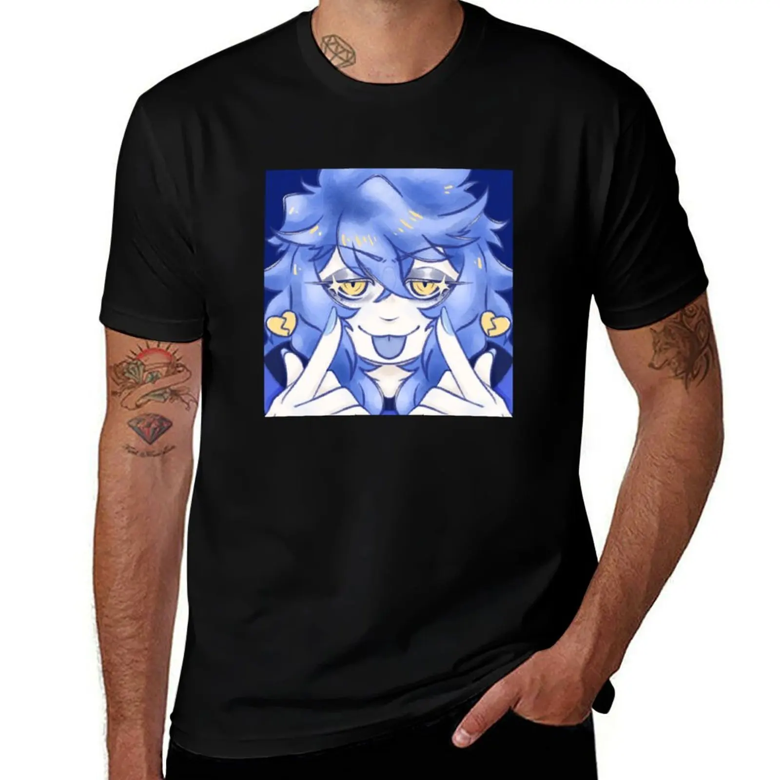 

Cheeky Hearts T-Shirt blue lock shirts graphic tee funny shirt cotton Blouse clothing for men
