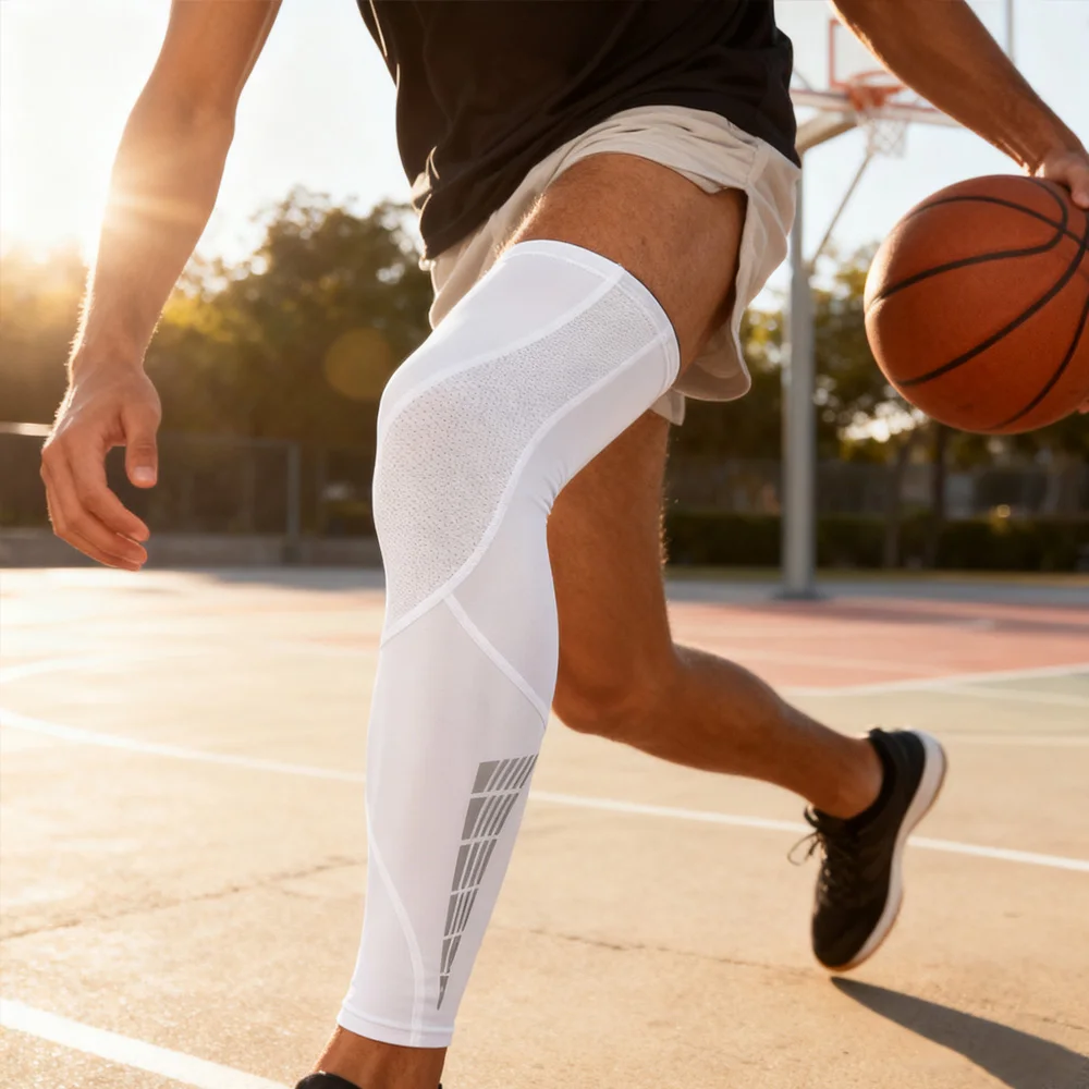 1Pair Compression Leg Sleeves - Full Leg Compression Sleeve for Men & Women, UV Leg Sleeves - Cycling Leg Warmers