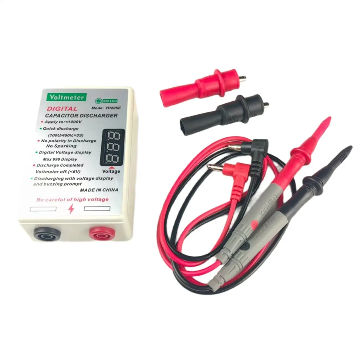 ♠Summer sale♥♦☹ Digital Capacitor Discharge Pen Fast Discharge Pen Discharger Protection Electrician Voltage Discharging Tool