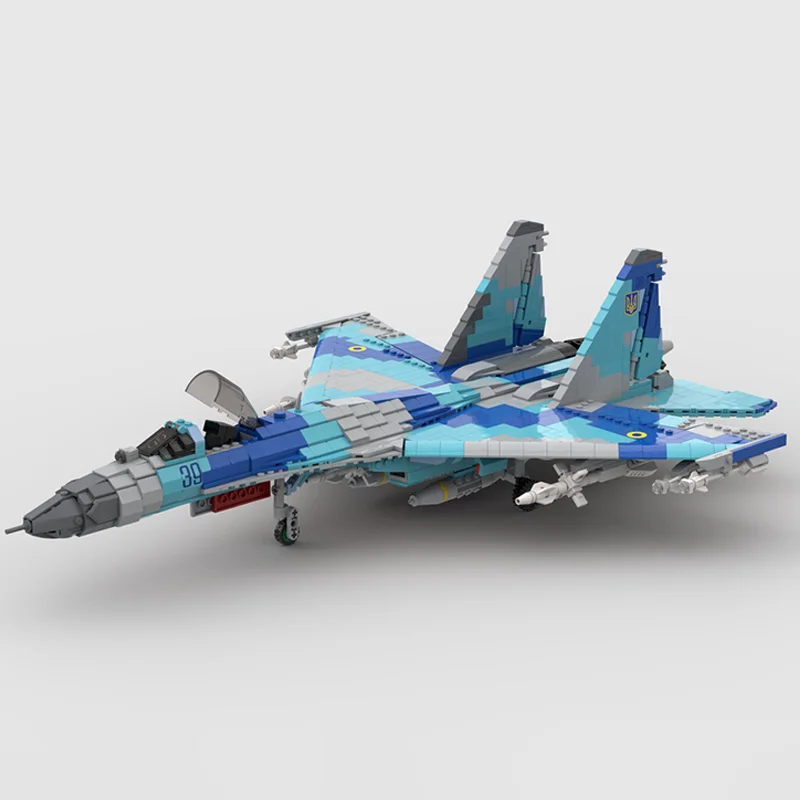 НОВЫЙ 1964 шт., WW2, военный MOC, масштаб 1:35, Su-27 Flanker, модель самолета, креативные идеи, истребитель, детская игрушка, сборка, головоломка, подарок