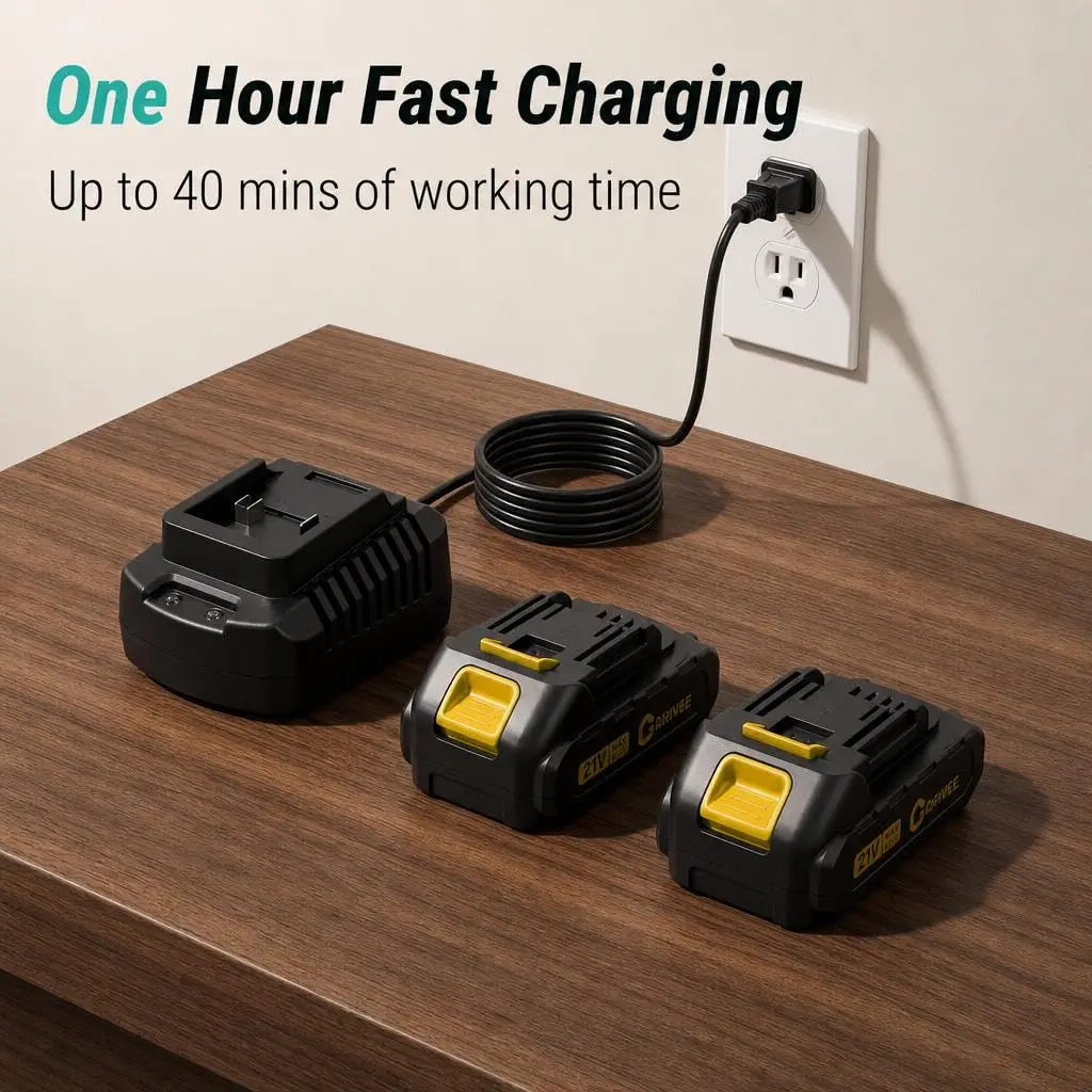 20V Cordless Leaf Blower, 550 CFM 130 MPH Brushless Motor, 6 Variable Speed, 2×2.0Ah Batteries & Fast Charger, 6.99Lbs Lightweight Quiet Electric Blower for Lawn Patio Yard, Yellow
