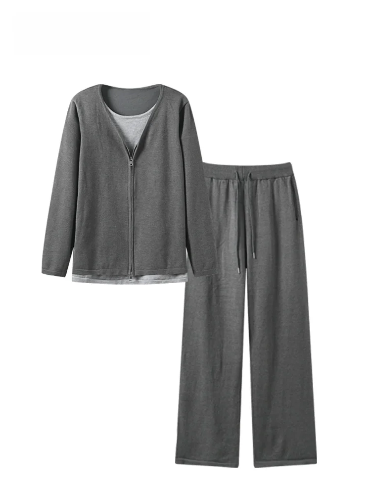 

plus Size College Sle Set for Women Spring Summer Long Sve Hoodie Wide Leg Pants Slimming Meat Covering Trendy Outfit