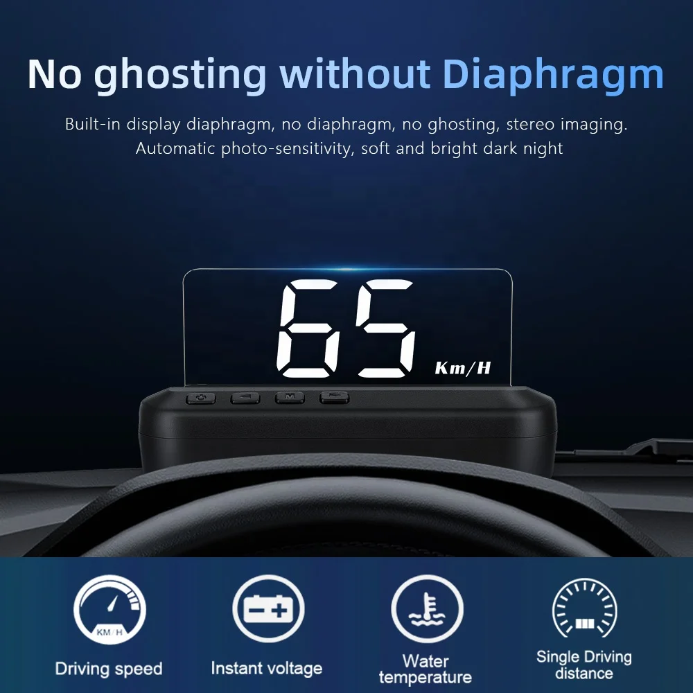

Новый дизайн OBD2 HUD C100 3,0-дюймовый дисплей скорости HUD OBD2 Автомобильный HUD проекционный дисплей с многофункциональным