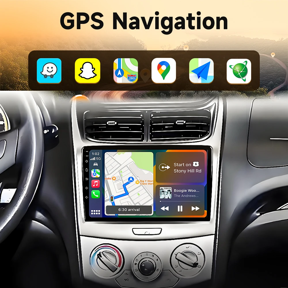 Android Auto 16 Car Radio Carplay For Chevrolet Sail 2009 - 2013 GPS Navigation Video Stereo Multimedia Player 4G Wifi No 2din