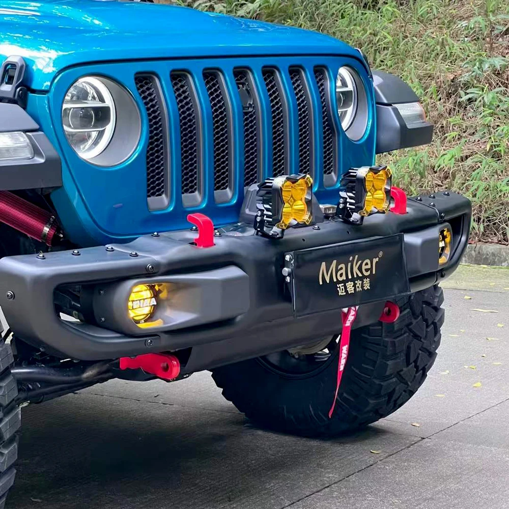 

10th Anniversary Front Bumper Without Sensor Holes For Jeep Wrangler JL Accessories Bull Bar Bumper Guard