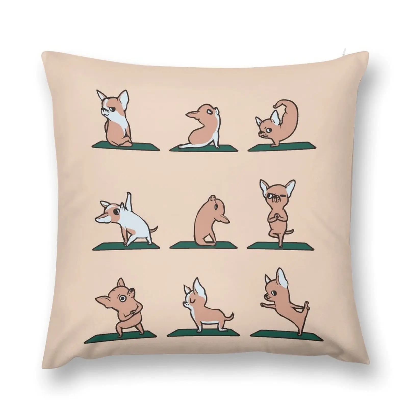 Chihuahua Yoga Throw Pillow Ornamental Pillow Cushion Cover For Sofa pillow