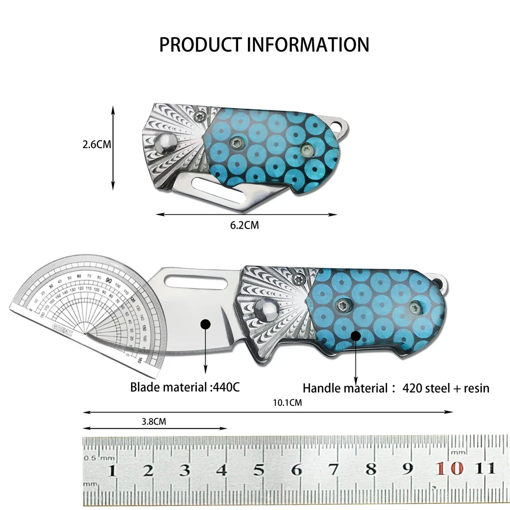 Mini brelok składany nóż Tanto 420 stal + żywica/drewniana rękojeść 440C ostrze łańcuszek na szyję noże Outdoor Camping samoobrona narzędzie EDC