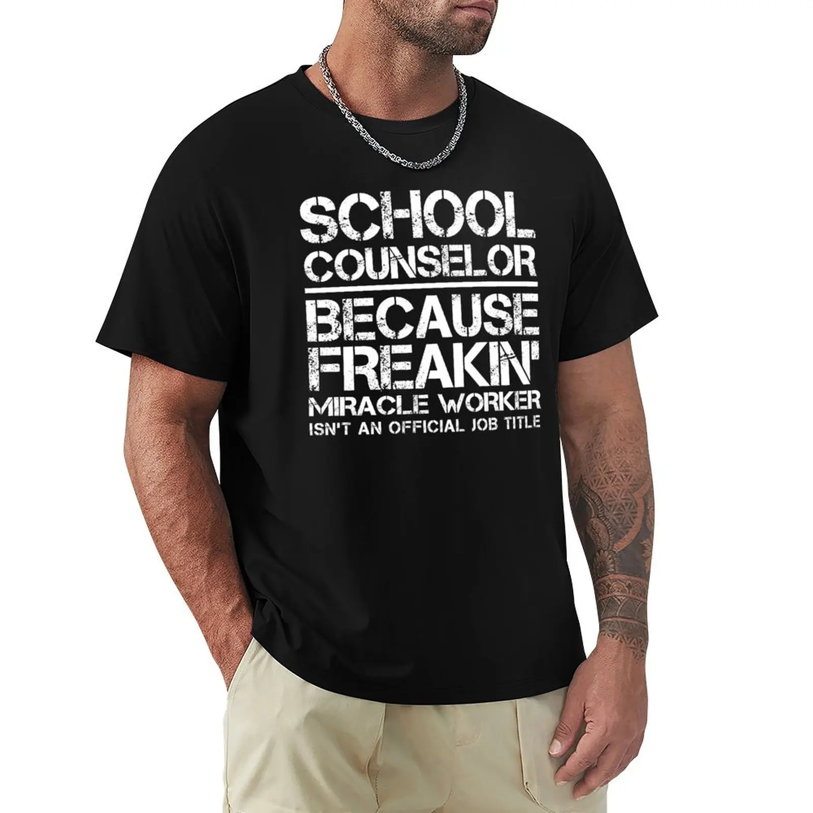 School Counselor Miracle Worker T-Shirt Summer Holiday Casual Tee