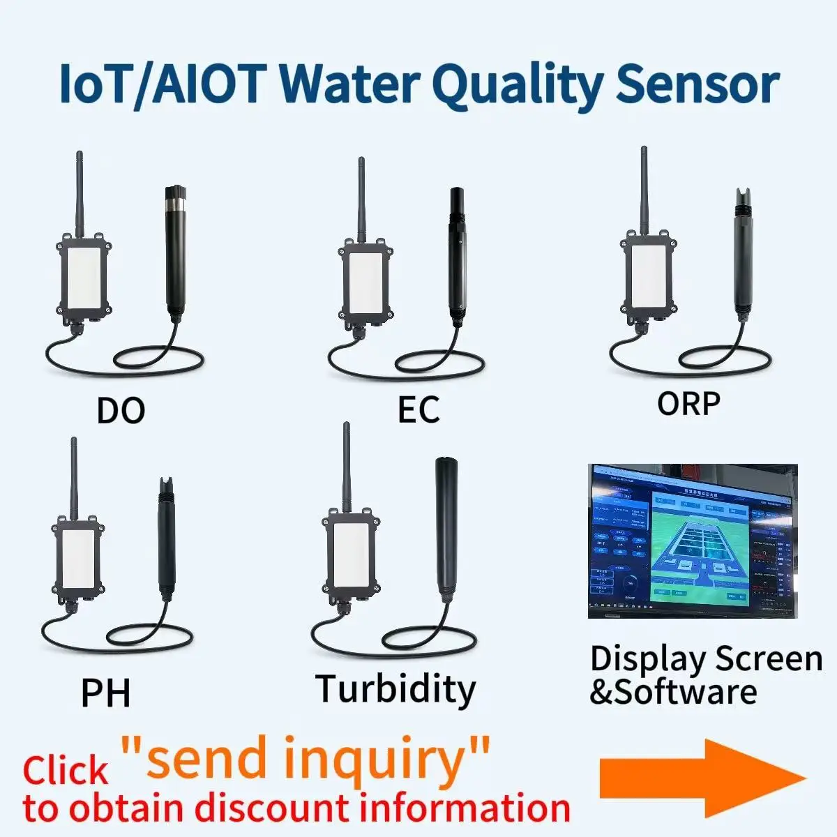 Low Cost LoRaWAN 4-20mA RS485 BGT 0-20NTU 0-100NTU 0-1000NTU Water Turbidity Treatment Sensor Meter Water Management Aquaculture