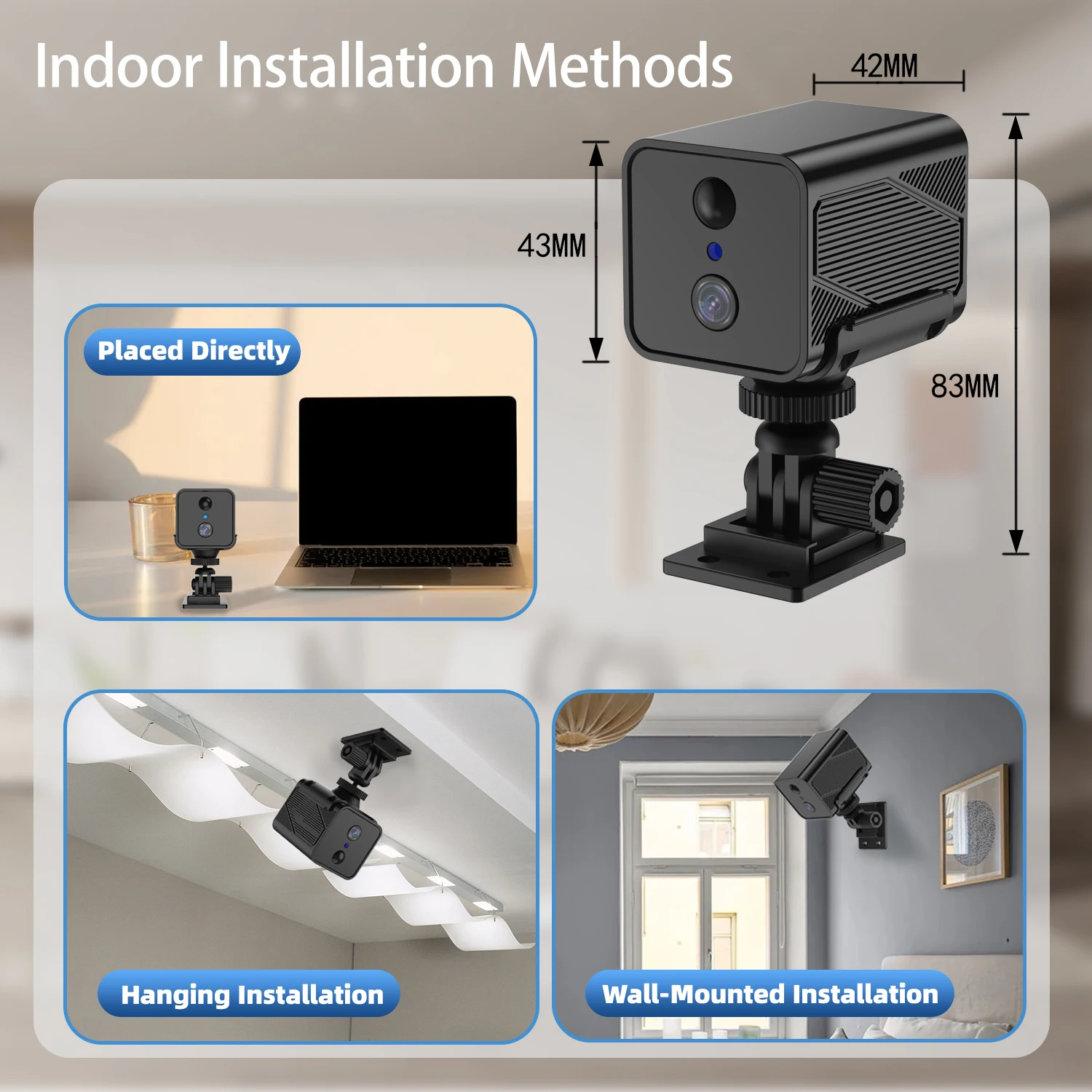 3MP 1296P Ubox APP  Low Comsunption WIFI/4G IP Camera Wire-Free  AI Humanoid Detection Home Security Baby Monitor