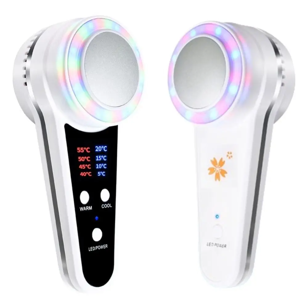 

Rechargeable Photon Beauty Instrument Skin Lifting Red Blue Green Light Hot Cold Hammer Shrink Pores Portable