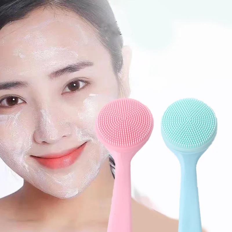 1pc dupla face silicone escova de limpeza facial cabelo macio rosto massagem escova de lavagem removedor cravo portátil ferramenta cuidados com a pele