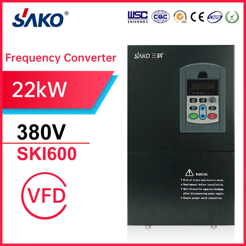 

Sako SKI600 380V 22KW VFD Variable Frequency Drive Converter for Motor Speed Control Inverter