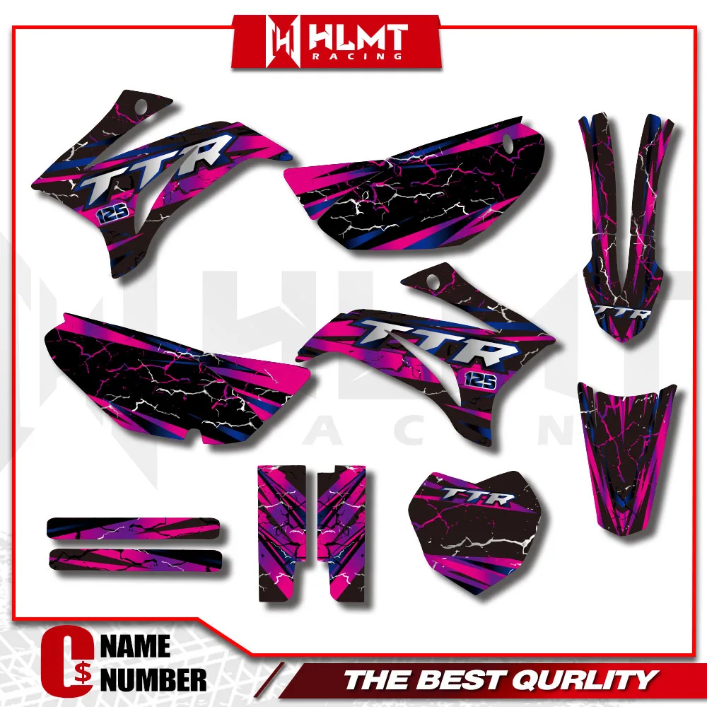 Motorcycle Full Background Graphics Decals Stickers kit For YAMAHA TTR 125 TTR125 2008-2023 Decoration Custom Number Name