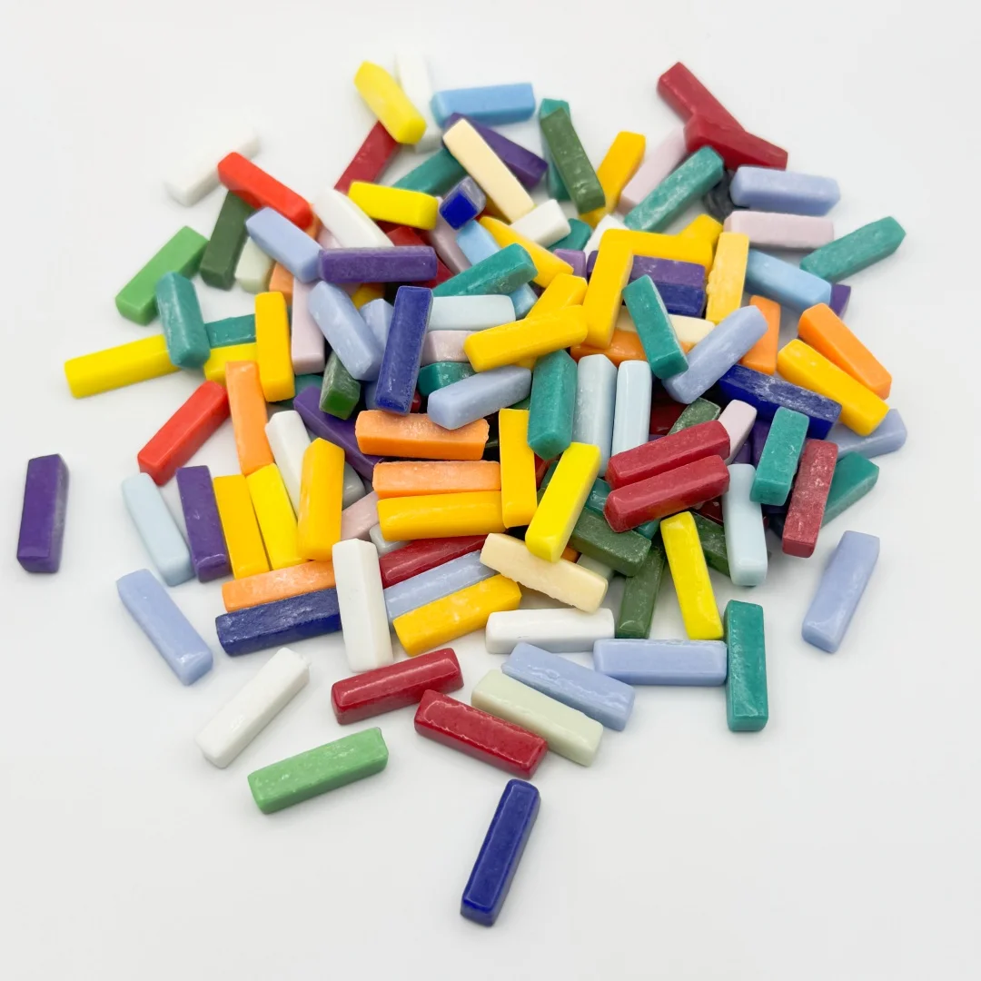 50PCS 2cm Rectangle Glass Colorful Mosaic Stones DIY Handmade Creative Decoration Accessories