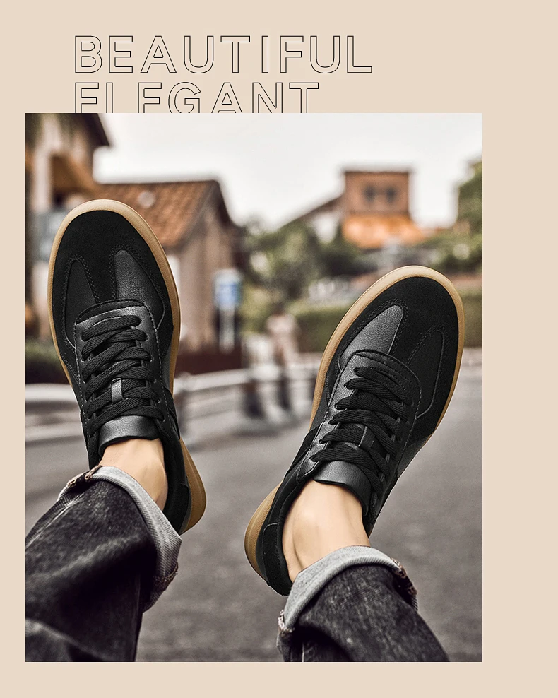 Men's Invisible Height Increasing Shoes 6/8cm German Training Shoes Breathable Genuine Leather Retro Casual Sports Shoes