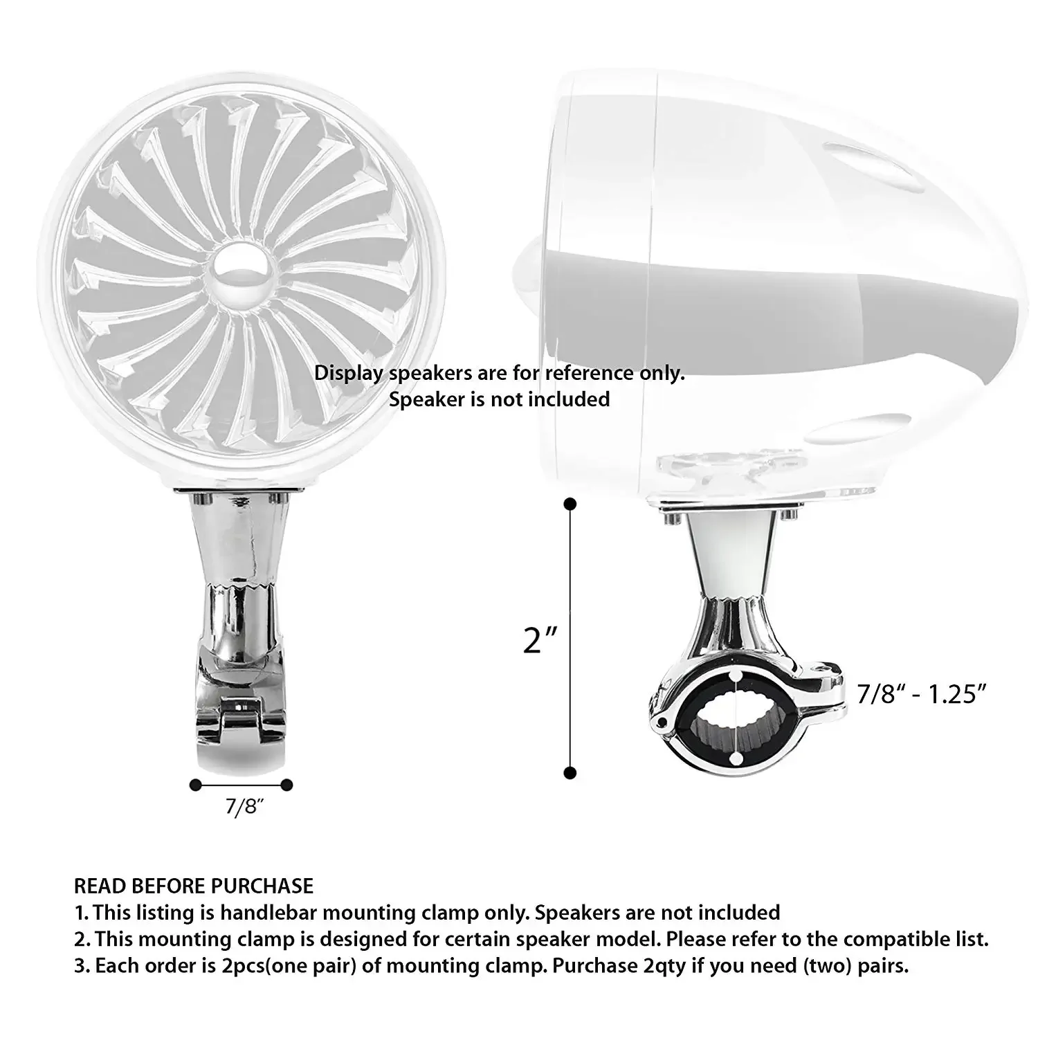 Soporte de montaje de abrazadera de altavoz de riel protector de manillar para Audio de motocicleta SPK500, SPK400, SPK350, M150, M600, M1000, 2