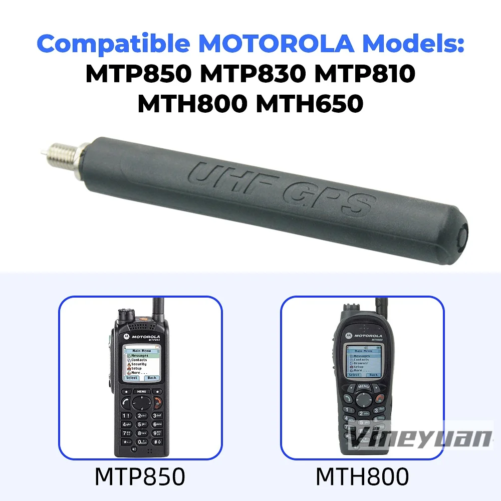 Antena UHF para walkie-talkie, Radio bidireccional, 7,7 cm, 380-470Mhz, GPS, para MOTOROLA Tetra MTH800, MTP850, MTP810, MTP830, MTP3150, MTP6550