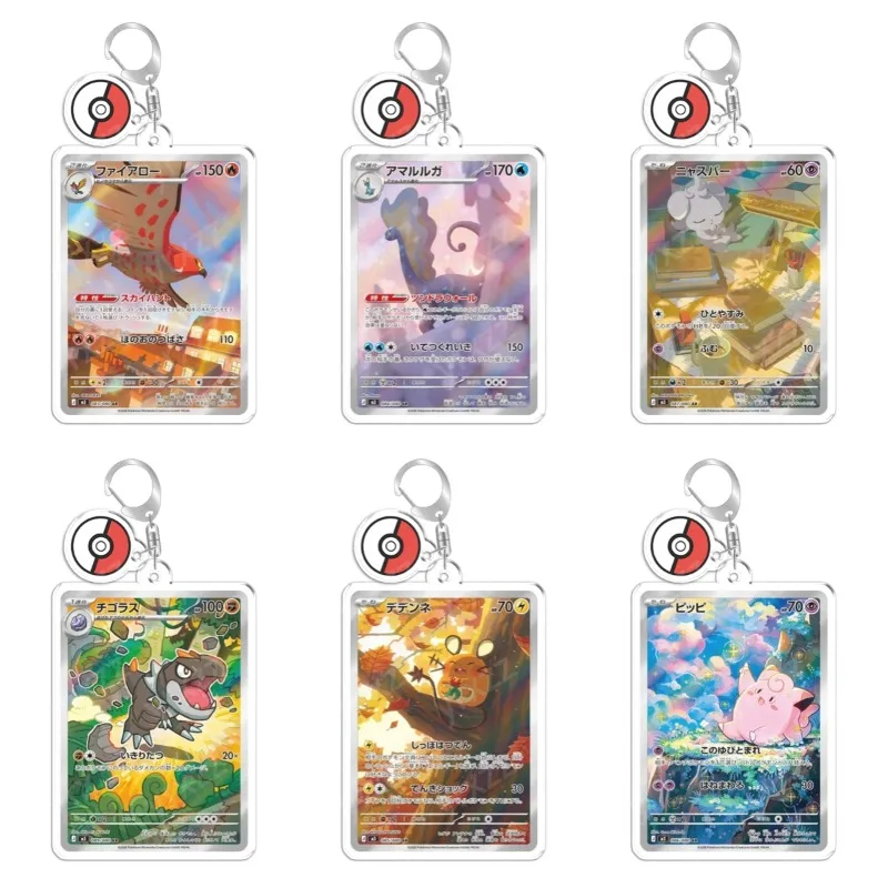 Chaveiro de Acrílico Original Feito à Mão de Personagens Pokémon: Nihil Zero, Talonflame, Aurorus, Espurr - Desenho Animado Fofo, Anime, Brinquedo, Presente, 5cm