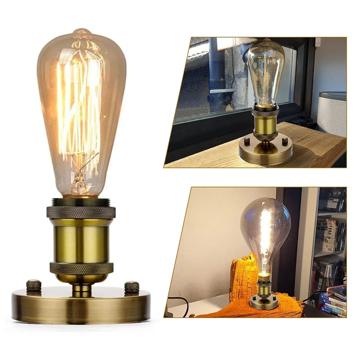 Podstawa lampy 220V E26 E27 galwanizacja Vintage Retro antyczne Edison sufitowa śruba lampa żarówka uchwyt na gniazdo 6 kolorów