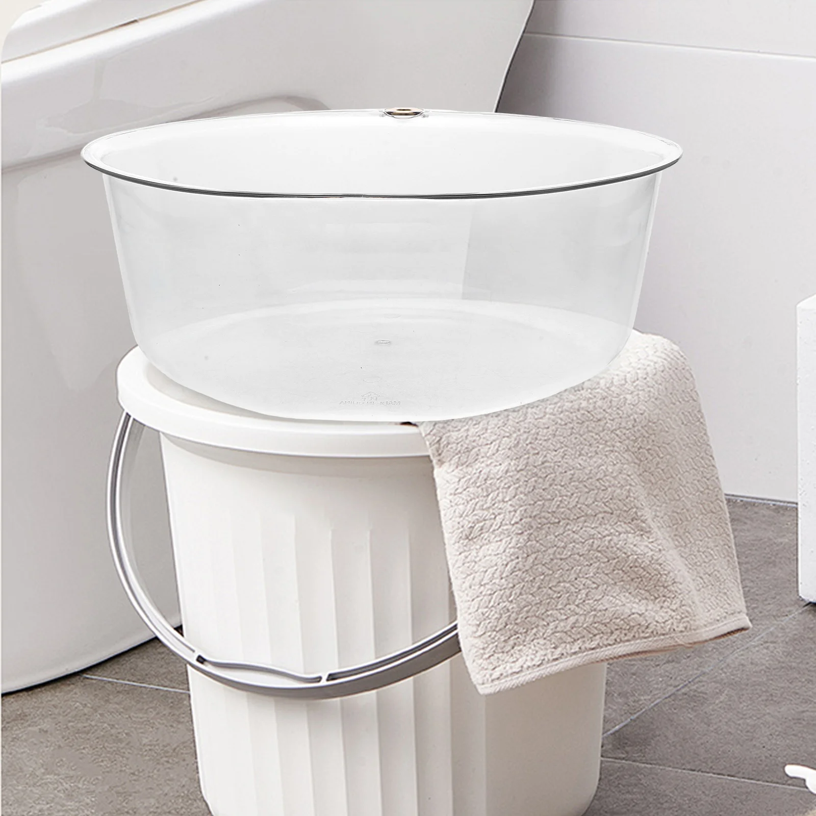 

Plastic Thickened Wash Basin Multi-Functional Large Washing Bowl for Face Clothes Kitchen Bathroom Foot Soaking Durable