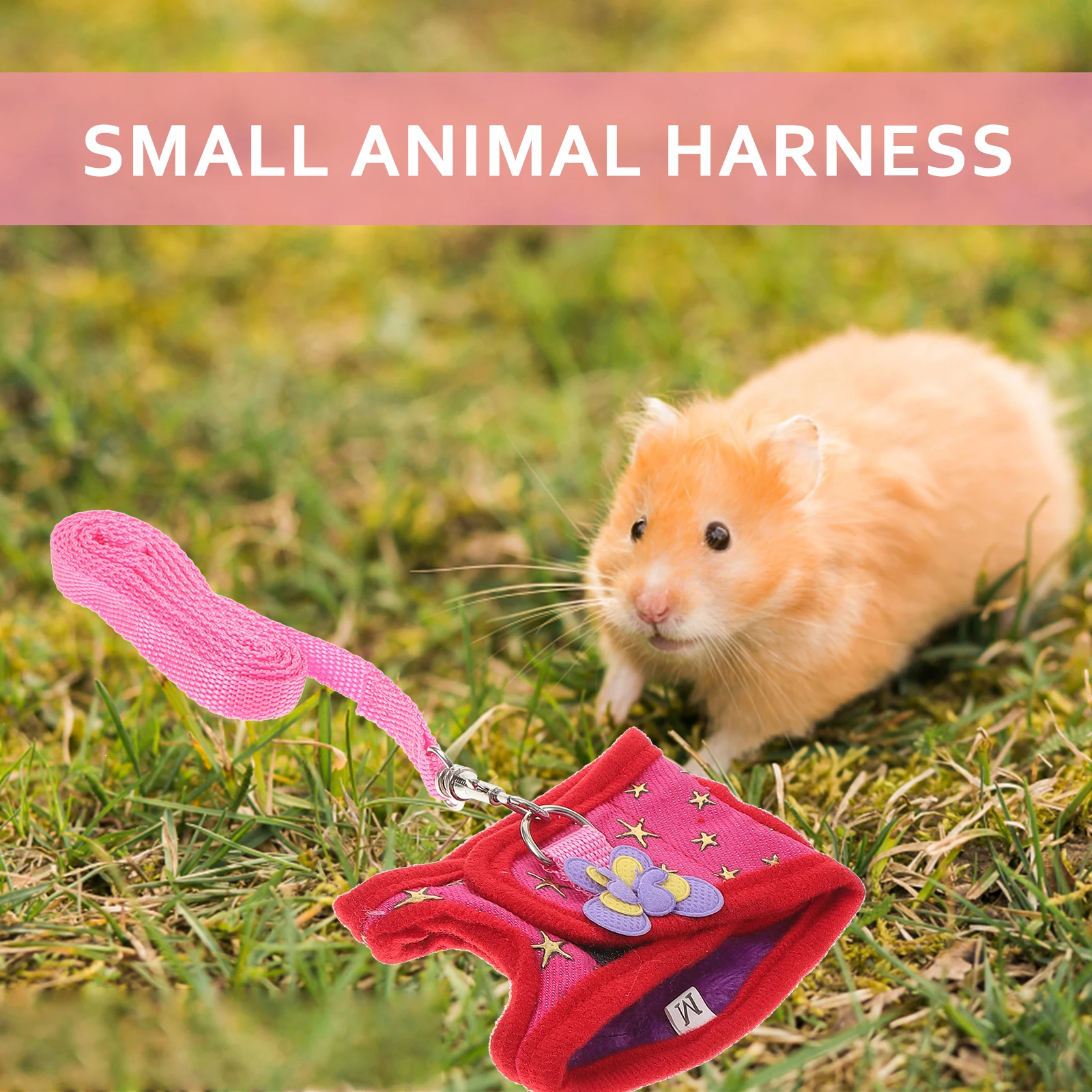 

Pet Harness Chest Belt Small Animal Accessories Traction Strap Ferrets Guinea Pig Breathable Lightweight Soft Material Walking