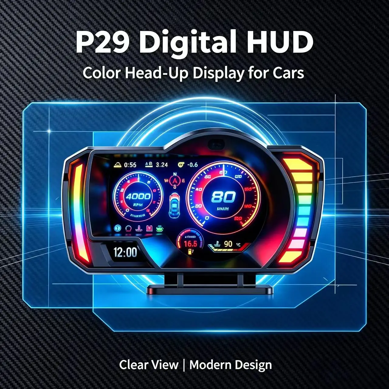 Gesture Switching Interface, Multifunctional HUD, Dual System LCD Display, Multi Language Intelligent Driving Computer P29