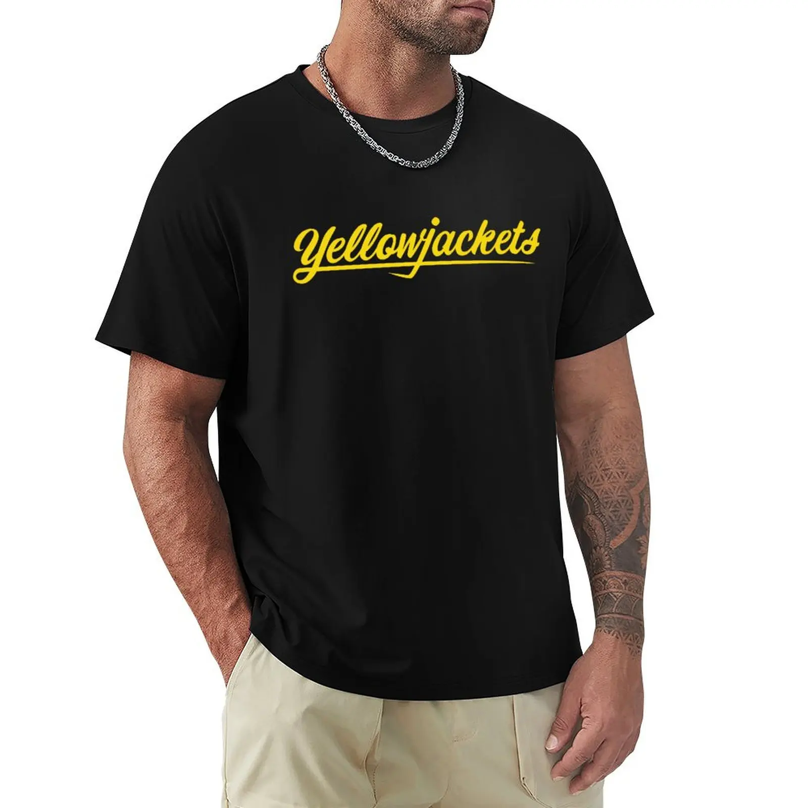 Yellowjackets logo T-Shirt Vintage Print Crew Neck Tee