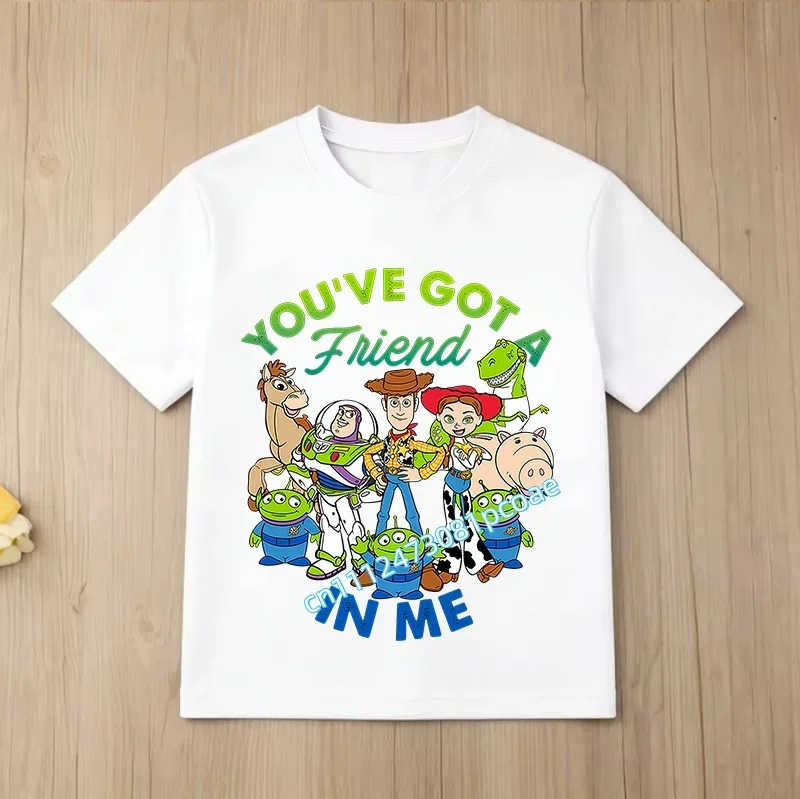 2026 New Toy Story Children's Pure Cotton Short-Sleeved Boys' Sportswear Casual Shirt Disney Cartoon Print Summer T-Shirt