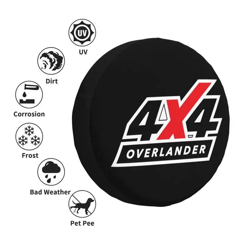 Custom Off-road 4x4 Overland Spare Wheel Tire Cover for Toyota Mitsubishi Suzuki Jeep RV SUV Trailer Vehicle Accessories