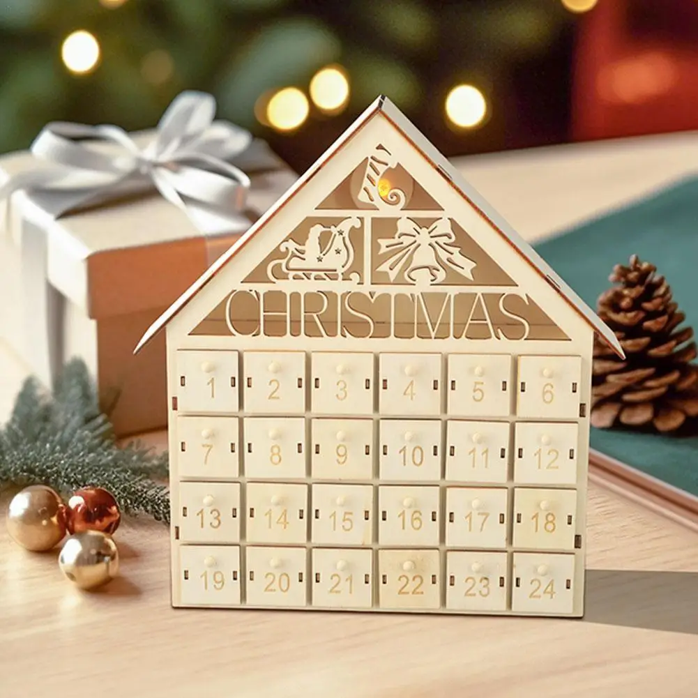 

24 Empty Drawers Christmas Advent Calendar Wooden Christmas Advent Calendar House Shape 24 Empty Drawers Holiday For Countdown