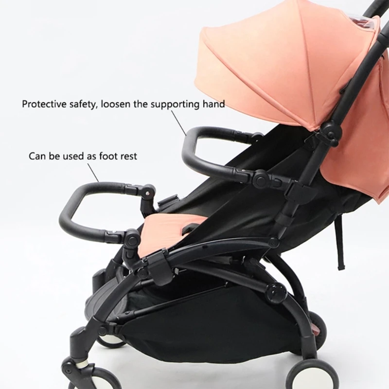 Black Bumper Bar for Infant Pushchair Adjust-able Stroller Buckle Handlebar