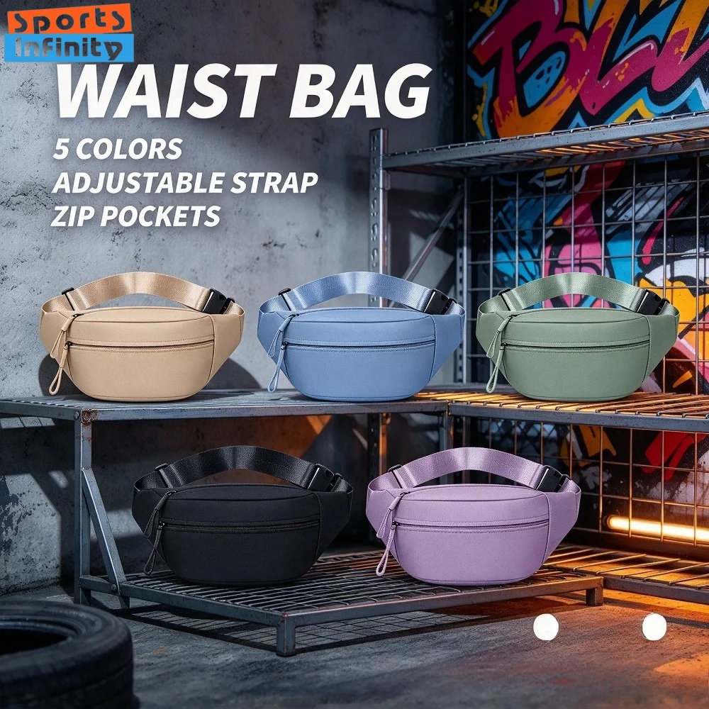 Women Solid Color Waist Bag, Minimalist Casual Waist Bag, Nylon Portable Everyday Bag for Outdoor Daily Storage