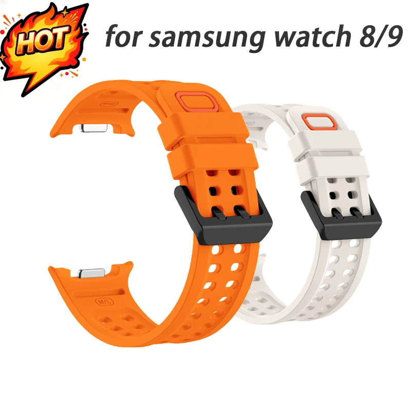 Official Silicone Strap for Samsung Galaxy Watch 9 44mm 40mm Smartwatch Replacement Watchbands For Galaxy Watch 8 Classic