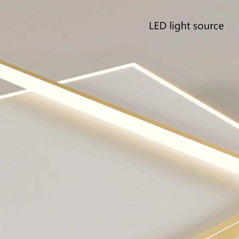 Imagem -03 - Lustre Nórdico Moderno de Led Lâmpada do Teto Minimalista Criativo Quadrado Preto Dourado Luminárias Quarto Casa Sala de Estar