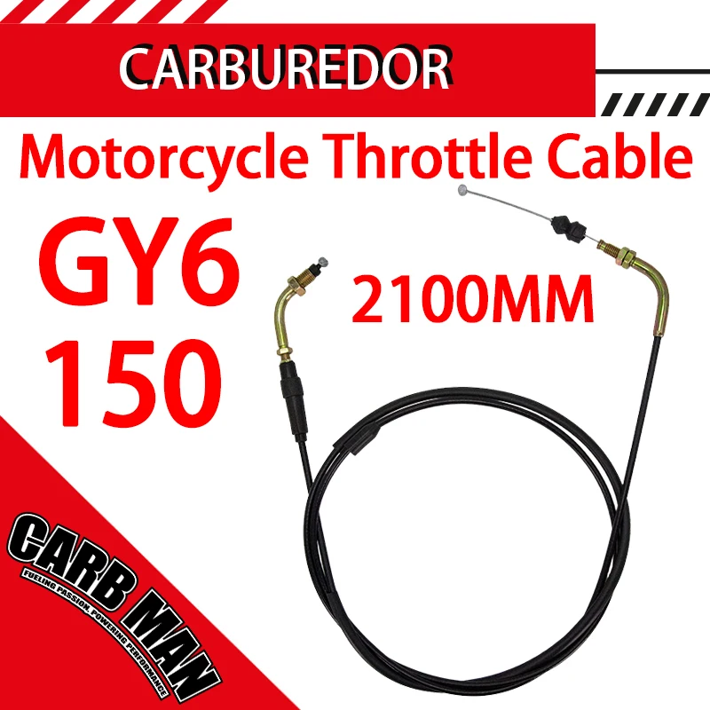2100mm Motorcycle Refitting Throttle Cable Wire Line For Honda GY6 GY6150 150cc Modified Carburetor Bucket Throttle Line