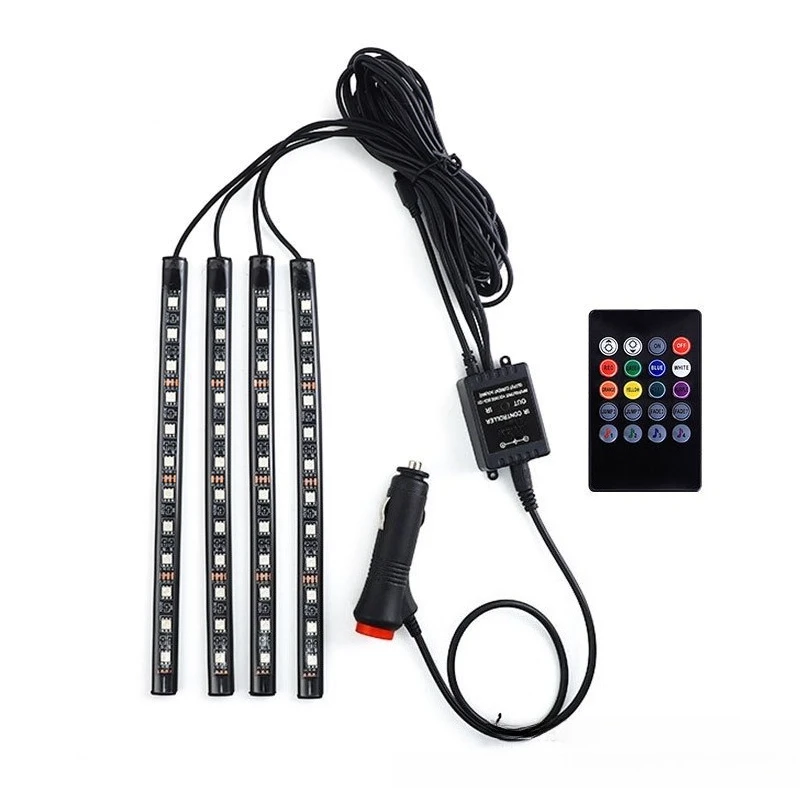 2PCS Car Footwell LED Atmosphere Light, Bluetooth APP Control Interior Decor Lamp
