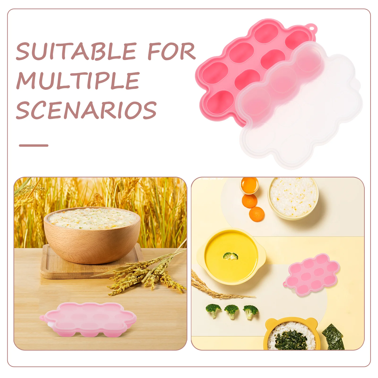 Tray Baby Freezing Ice Making Mold Bite Bag Cube Maker Food Container Pink Silicone Mould