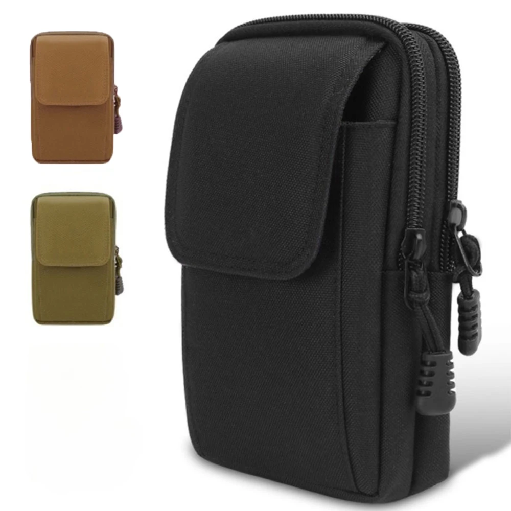 

Simple Solid Color Men's Tactical Waist Pack, Outdoor Sports Phone Pouch, Small Outdoor Travel EDC Pouch Phone Waist Bag