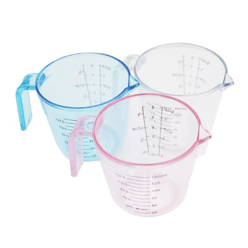 1PC Clear,Pink,Blue Thickened Plastic Measuring Cup PS Transparent Measuring Cylinder With Scale Home Kitchen Tools