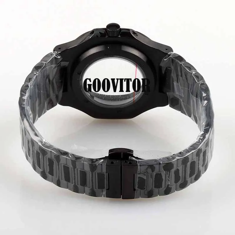 Schwarz pvd 40mm Uhrengehäuse Armband Teile Saphirglas für modifizierte Nautilus nh35 nh36 nh38 Uhrwerk Zifferblatt wasserdicht