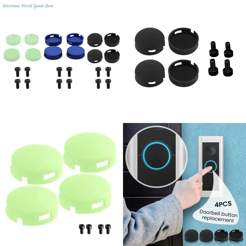 A3PD Modern Video Doorbell Push Button Switches Upgraded With Screws No Tools Needed Installation Rubber For All Weather