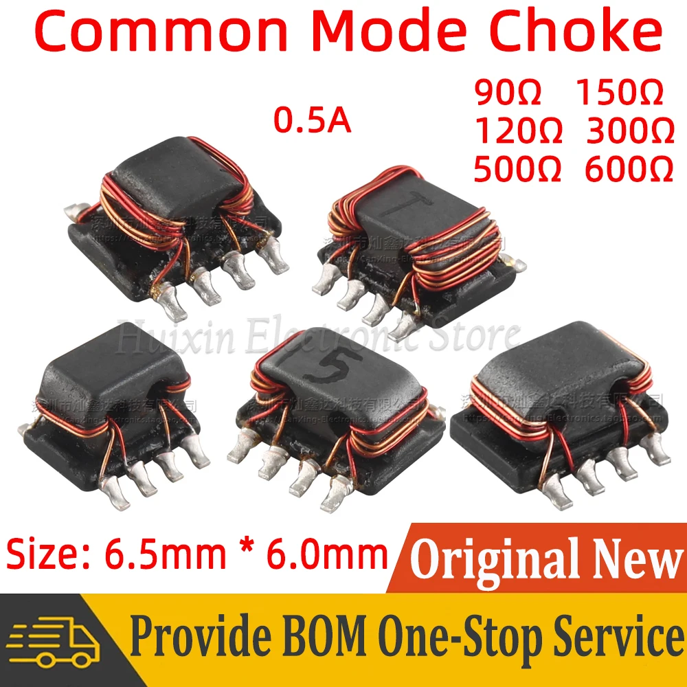 10pcs Common Mode Choke Coil Inductor 90 120 150 300 500 600 ohms 0.5A USB Signal Interface Line Filter 90Ω 120Ω 150Ω 300Ω 500Ω