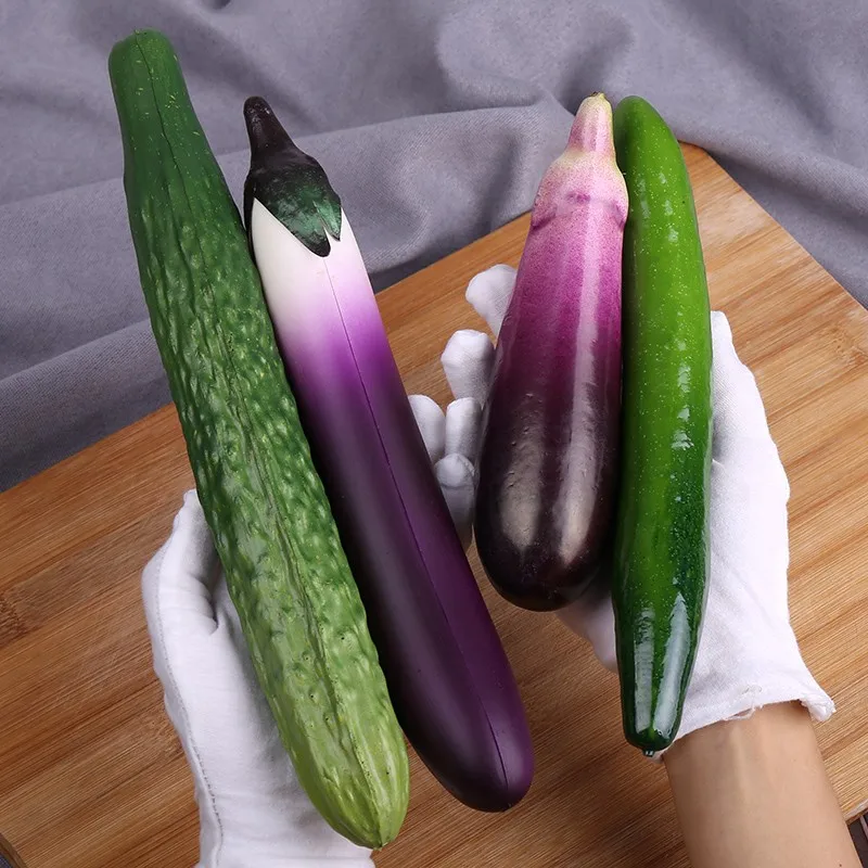 Pu Simulation Cuke Gurke Aubergine Modell künstliche Dekorationen Küche Dekoration Requisiten Schaum Gemüse – Detail 6