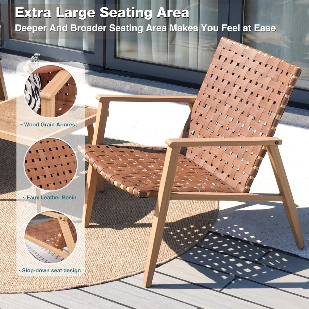 Patio Bistro Set, Outdoor Conversation Chair Sets with Coffee Table, Patio Furniture Set for Porch Backyard Balcony Park