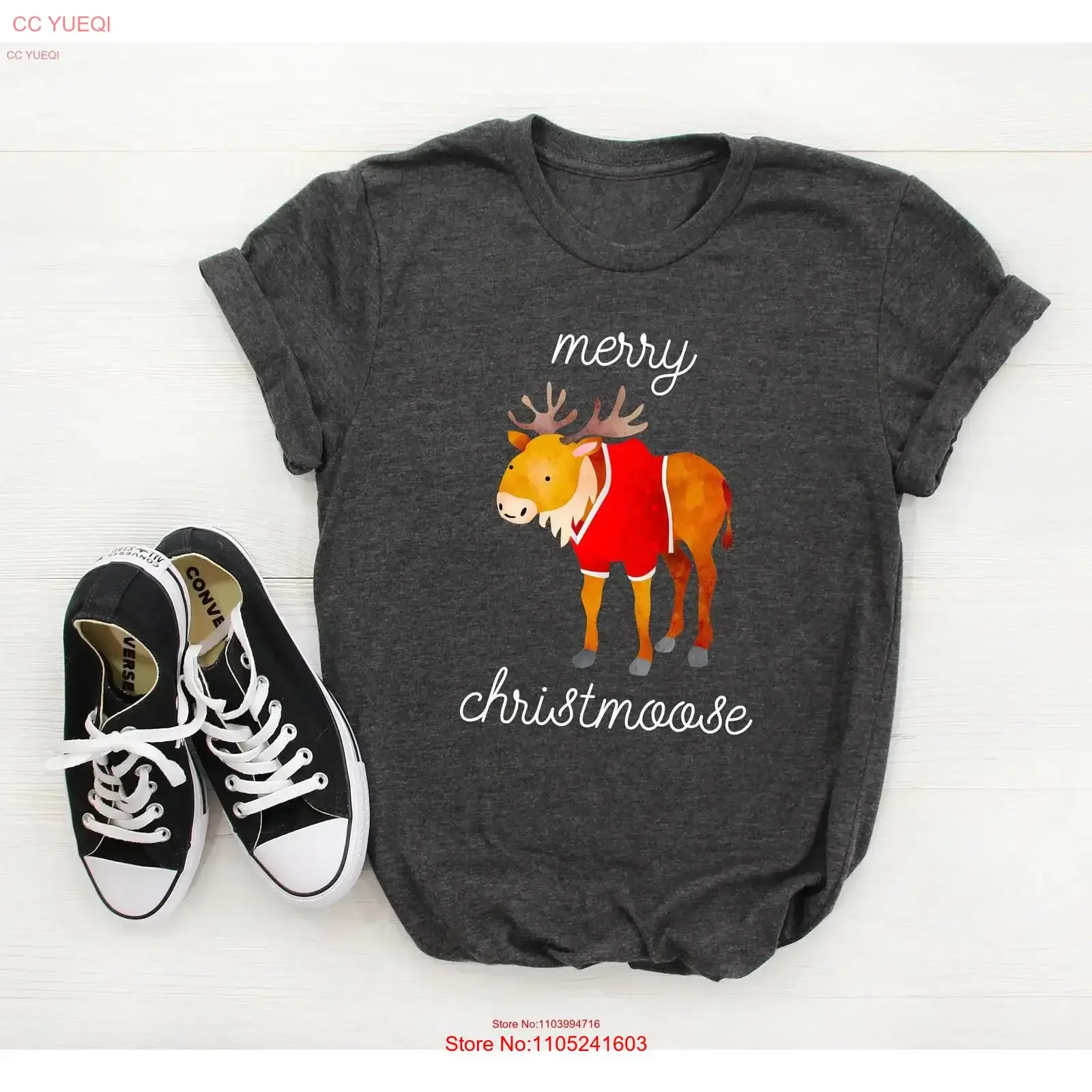 Christmas Moose T Shirt Merry Christmoose Vintage Country Rustic X Mas Wildlife Women Kids vintage Washed fashion Soft Unisex