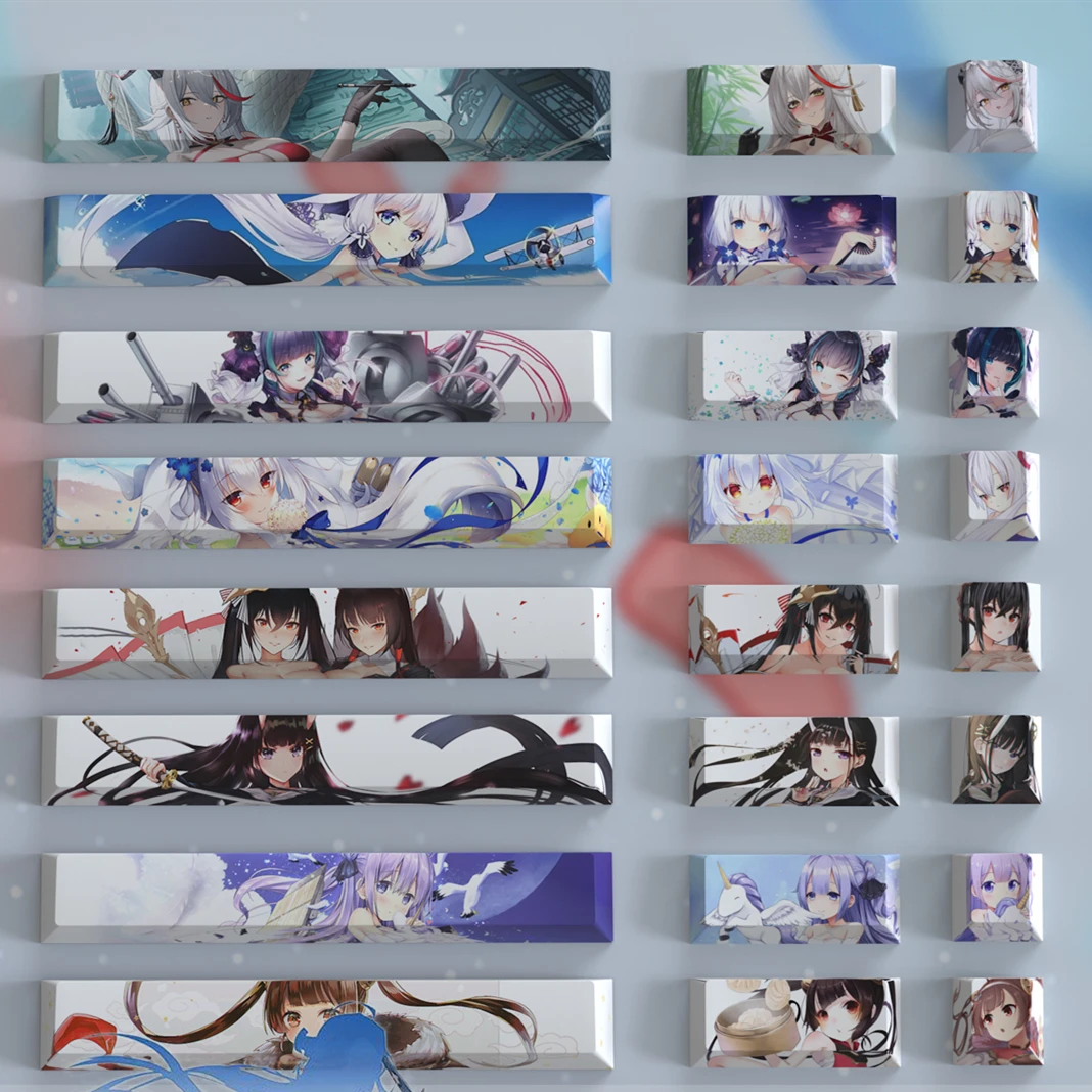 3 Keys/set Azur Lane Keycaps 6.25U Space Bar ESC 2.25U Enter Keycaps PBT Dye Subbed Anime Gaming Agir Keycap Cherry Profile