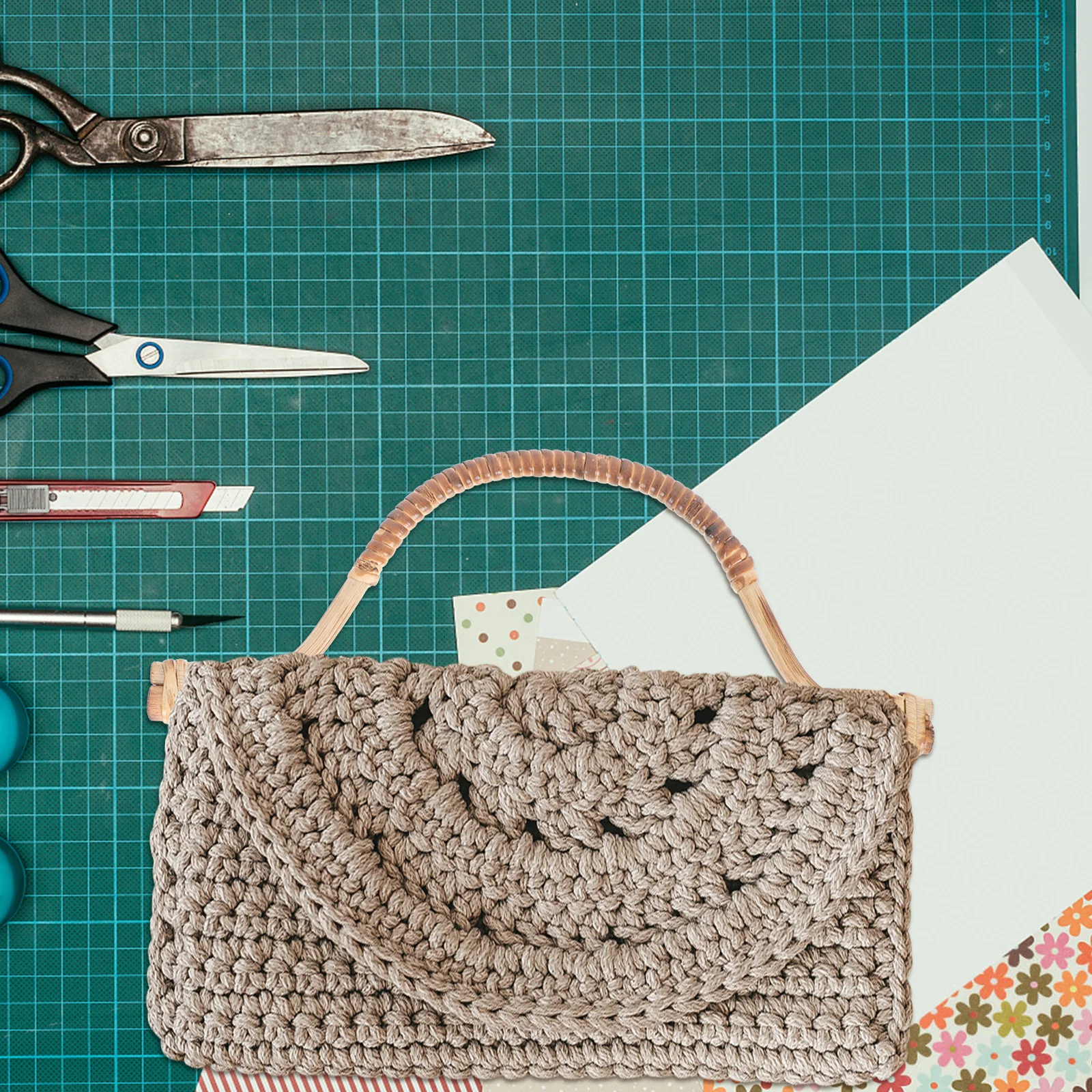 

2Pcs Bamboo Bag Handles Stylish DIY Replacement D Shape Half Handles for Handmade Bags Craftwork DIY Replacement Handle Rings