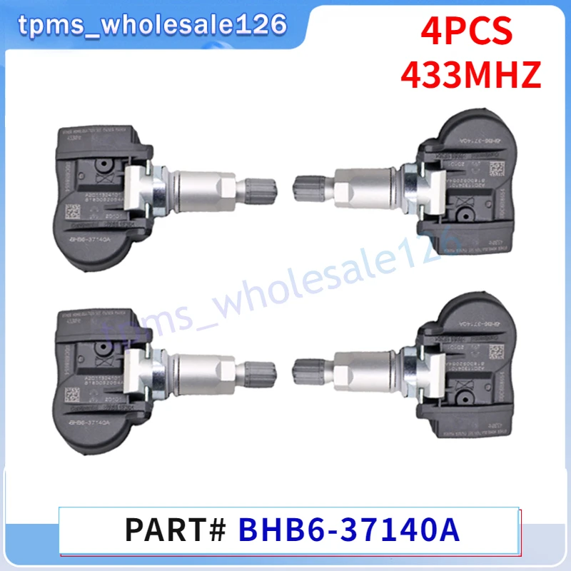 Set Of 4 Tire Pressure Monitoring Sensor BHB637140A For 2016-2023 Fiat 124 2008-2012 Mazda 2 3 6 CX-7 CX-9 TPMS 433MHZ BHB637140